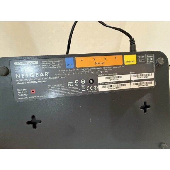 Netgear WNDR3700 RangeMax Dual Band 4-Port Wireless N Gigabit Router Blk Tested - Picture 7 of 14